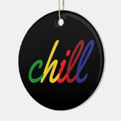 Tiener Meisje Chillen Retro Kleuren Keramisch Ornament (Links)