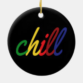 Tiener Meisje Chillen Retro Kleuren Keramisch Ornament (Achterkant)