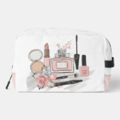 Tiener Meisje Cosmetica in Roze en Wit Toilettasje (Achterkant)