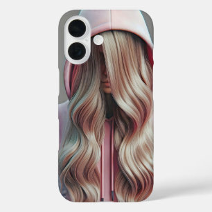 Tiener Meisje dat zich Verbergt Achter Lang Blond iPhone 16 Hoesje