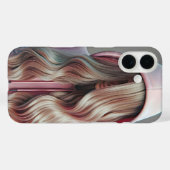 Tiener Meisje dat zich Verbergt Achter Lang Blond  Case-Mate iPhone Case (Achterkant (horizontaal))