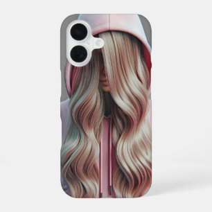 Tiener Meisje dat zich Verbergt Achter Lang Blond iPhone 16 Hoesje