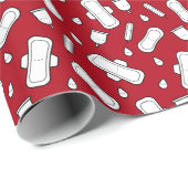 Tiener Meisje Eerste Periode Bloed Rode Menses Pad Cadeaupapier (Rol Hoek)