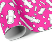 Tiener Meisje Eerste Periode Hot Roze Menstratie P Cadeaupapier (Rol Hoek)