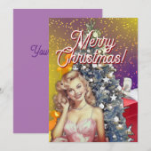 Tiener Meisje Feestdagenkaart (Voorkant / Achterkant)