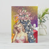 Tiener Meisje Feestdagenkaart (Staand voorkant)