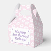 Tiener Meisje Gelukkig Eerste Periode Feest Witte  Bedankdoosjes (Voorkant Zijde)