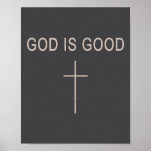 Tiener Meisje God Is Goed Kruis Jezus Minimalistis Poster