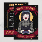 Tiener Meisje Gothic Gamer Zwart Rood Slapoverleg Kaart (Voorkant / Achterkant)