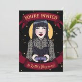 Tiener Meisje Gothische Gamer Zwart Rood Slapfeest Kaart (Staand voorkant)