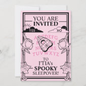 Tiener Meisje Gotische Pastel Roze Spooky Sleepove Kaart (Voorkant)