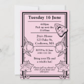 Tiener Meisje Gotische Pastel Roze Spooky Sleepove Kaart (Achterkant)