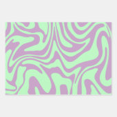 Tiener Meisje Groovy Paarse Groen Wavy Geruite Dai Inpakpapier Vel (Voorkant 3)
