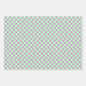 Tiener Meisje Groovy Paarse Groen Wavy Geruite Dai Inpakpapier Vel (Voorkant)