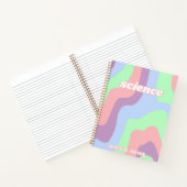 Tiener Meisje Groovy Roze Blauw Wavy Lines Onderwe Notitieboek (Binnen)