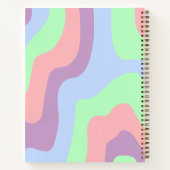 Tiener Meisje Groovy Roze Blauw Wavy Lines Onderwe Notitieboek (Achterkant)
