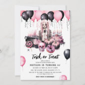 Tiener Meisje Halloween Spooktacular Birthday Bash Kaart (Voorkant)