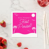 Tiener Meisje Heet Roze Zomer Eerste Periode Parti Servet (Insitu)