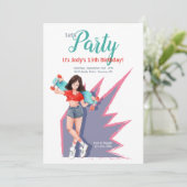 Tiener Meisje met Skateboard Kaart (Staand voorkant)