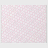 Tiener Meisje Pastel Roze Wit Daisy Bloem Cadeaupapier (Vlak)
