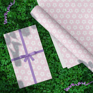 Tiener Meisje Pastel Roze Witte Madeliefje Bloem Cadeaupapier