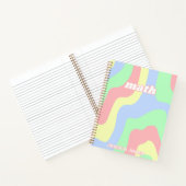 Tiener Meisje Retro Roze Groene Golvende Lijnen On Notitieboek (Binnen)