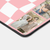 Tiener Meisje Roze Checkerboard Schattigee Fotocol Bureaumat (Hoek)