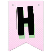 Tiener Meisje Roze Punk Lettering Kids Verjaardag Vlaggetjes (Tweede vlag)