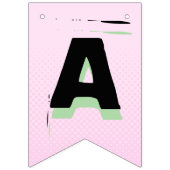 Tiener Meisje Roze Punk Lettering Kids Verjaardag Vlaggetjes (Derde vlag)