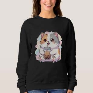 tiener meisje schattige kat en drink prink tshirt