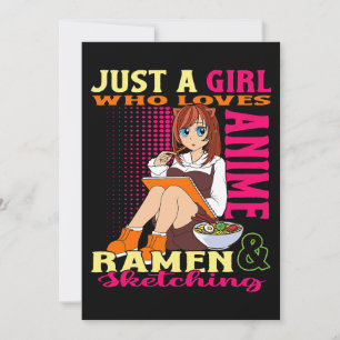 Tiener Meisje Trendy Schattig Anime Ramen Bowl Lov Kaart