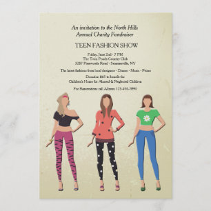 Tiener Modellen Mode Show Uitnodiging