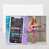Tiener Muziek Ster Verjaardag Foto Kaart (Voorkant / Achterkant)