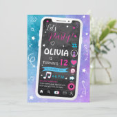 Tiener Muziekster Verjaardag Kaart (Staand voorkant)