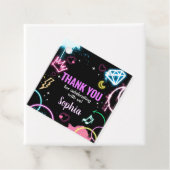 Tiener Neon Dertiende Verjaardag Party Square Bedankjes Labels (In situ)