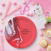 Tiener Rode Verjaardag Party Net & Volleybal Papieren Bordje (Feest)