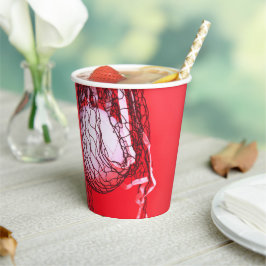 Tiener Rode Verjaardag Party Net & Volleybal Sport Papieren Bekers