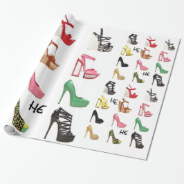 Tiener schoen verjaardag inpakpapier voor haar