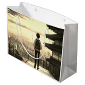 tiener school jongen ontdekken cadeau tas groot cadeauzakje (Achterkant Gekanteld)