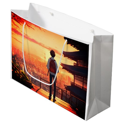 tiener school jongen ontdekken cadeau tas groot cadeauzakje (Voorkant Gekanteld)