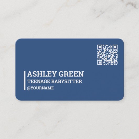 Tiener Sitter QR Code Visitekaartje (Voorkant)