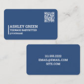 Tiener Sitter QR Code Visitekaartje (Voorkant / Achterkant)