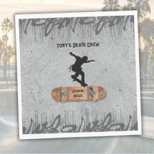 Tiener Skateboard Graffiti Grunge Verjaardags Papi