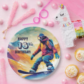 Tiener Snowboarden Verjaardag Papieren Bordje (Feest)