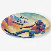 Tiener Snowboarden Verjaardag Papieren Bordje (Gekanteld)