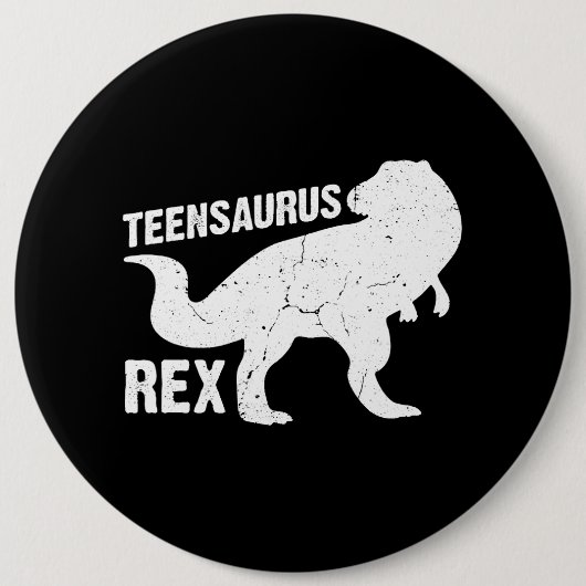 Tiener Teensaurus Rex Dinosaurus Paleontoloog Dino Ronde Button 6,0 Cm (Voorkant)