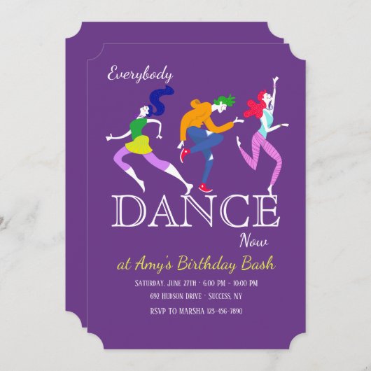 Tiener uitnodiging dansen (Voorkant / Achterkant)