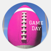 Tiener Verjaardag Doel Post Roze Football Ronde Sticker (Voorkant)