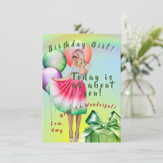 Tiener Verjaardag Kaart (Staand voorkant)