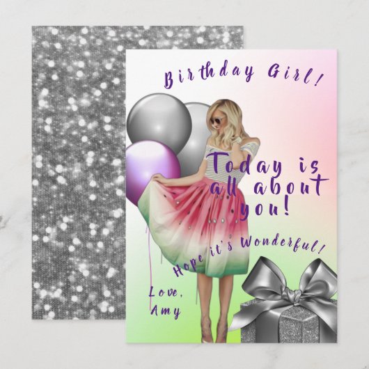 Tiener Verjaardag Kaart (Voorkant / Achterkant)